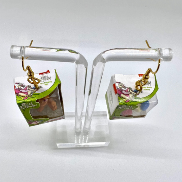 Ren & Stimpy Earrings - Nickelodeon Earrings - 90s Y2K Earrings - Picture 2 of 7